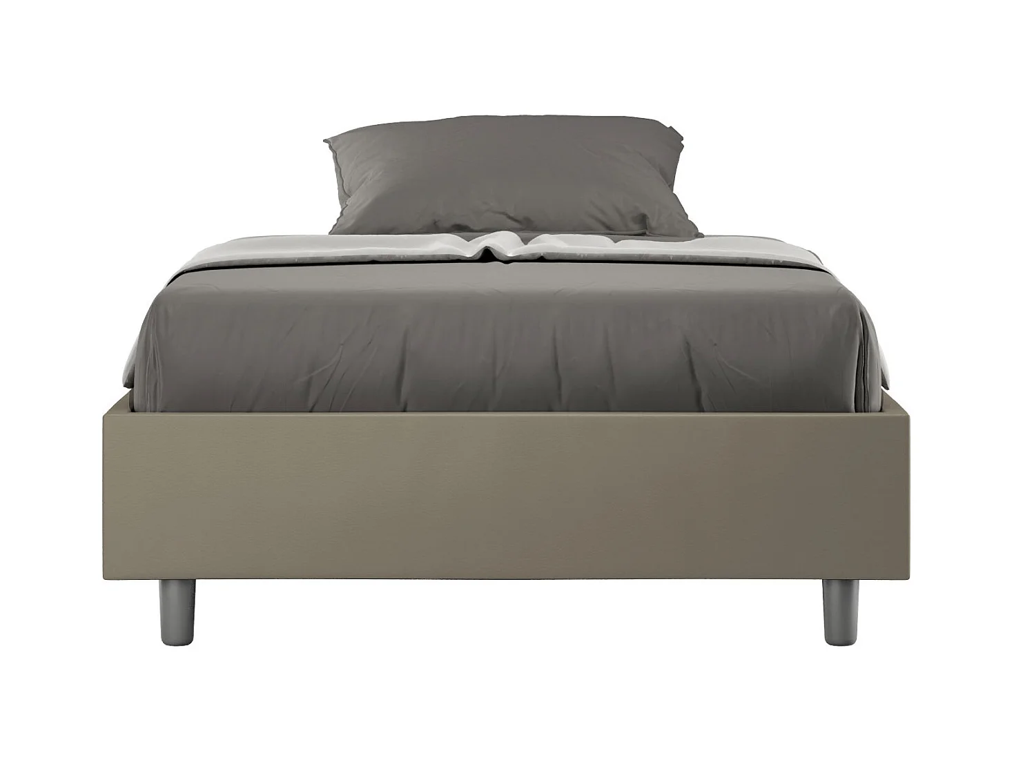 Lit coffre rembourrée 140x200 similicuir cappuccino Azelia