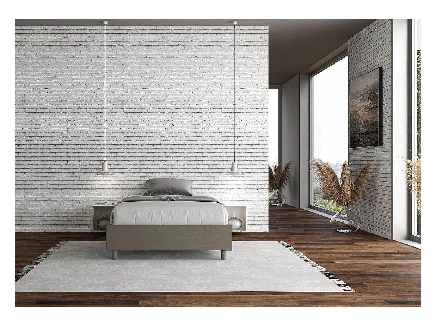 Lit coffre rembourrée 140x200 similicuir cappuccino Azelia