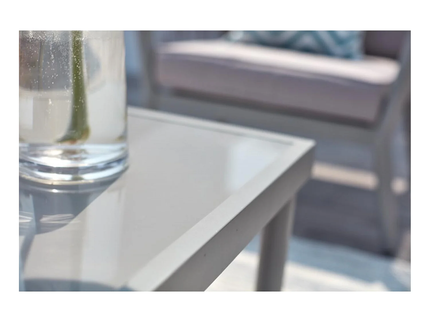 Salon jardin alu et corde gris clair ANAHMA