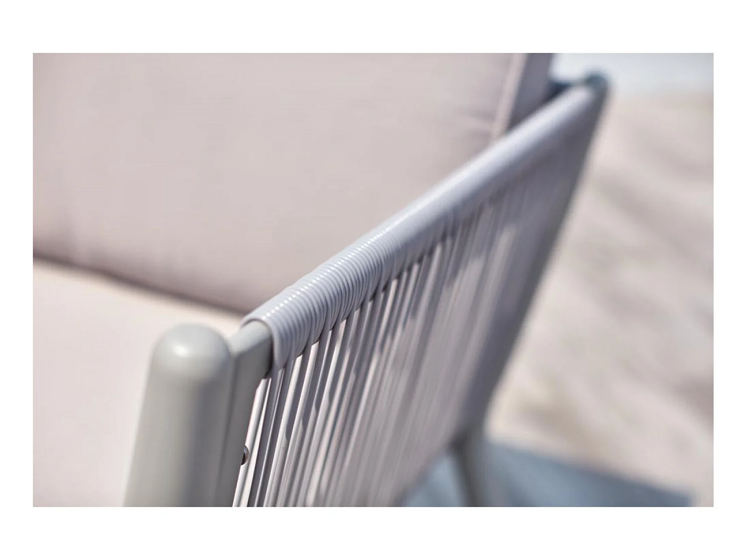 Salon jardin alu et corde gris clair ANAHMA