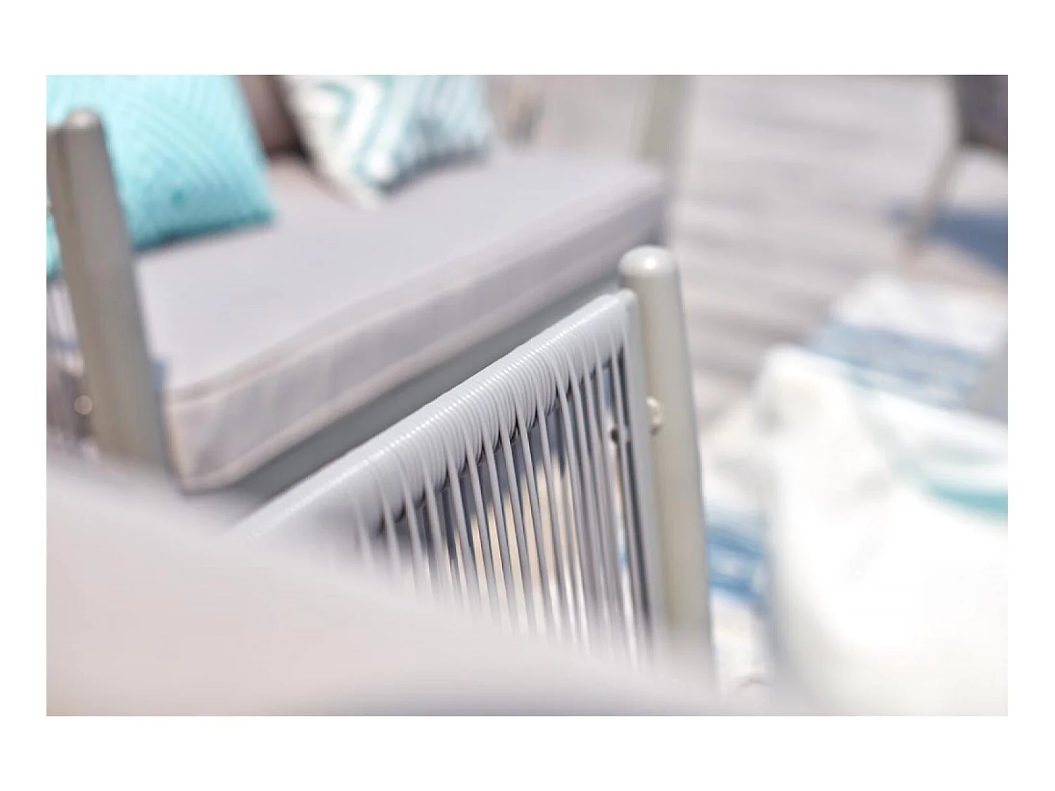 Salon jardin alu et corde gris clair ANAHMA