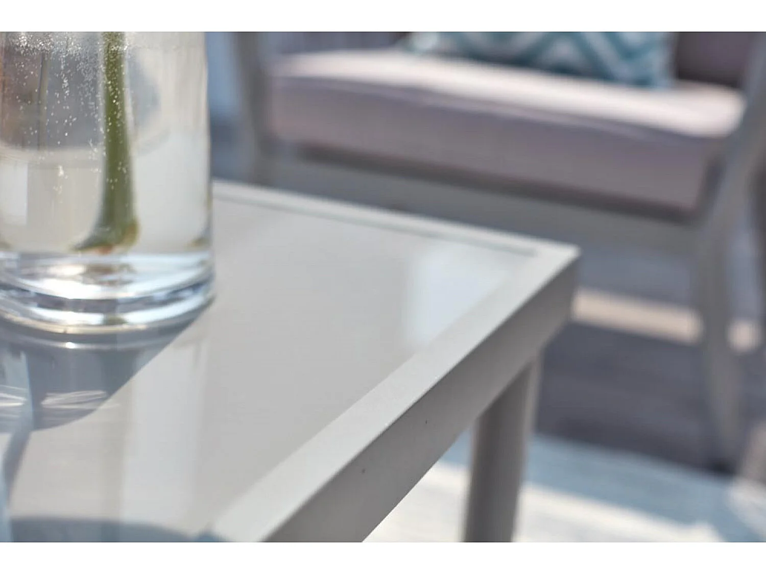 Salotto da giardino in alluminio e corda grigio chiaro ANAHMA