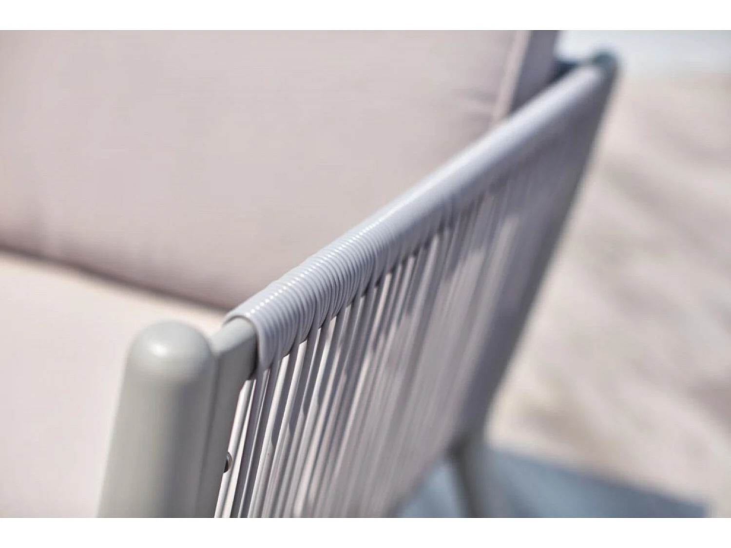 Salotto da giardino in alluminio e corda grigio chiaro ANAHMA