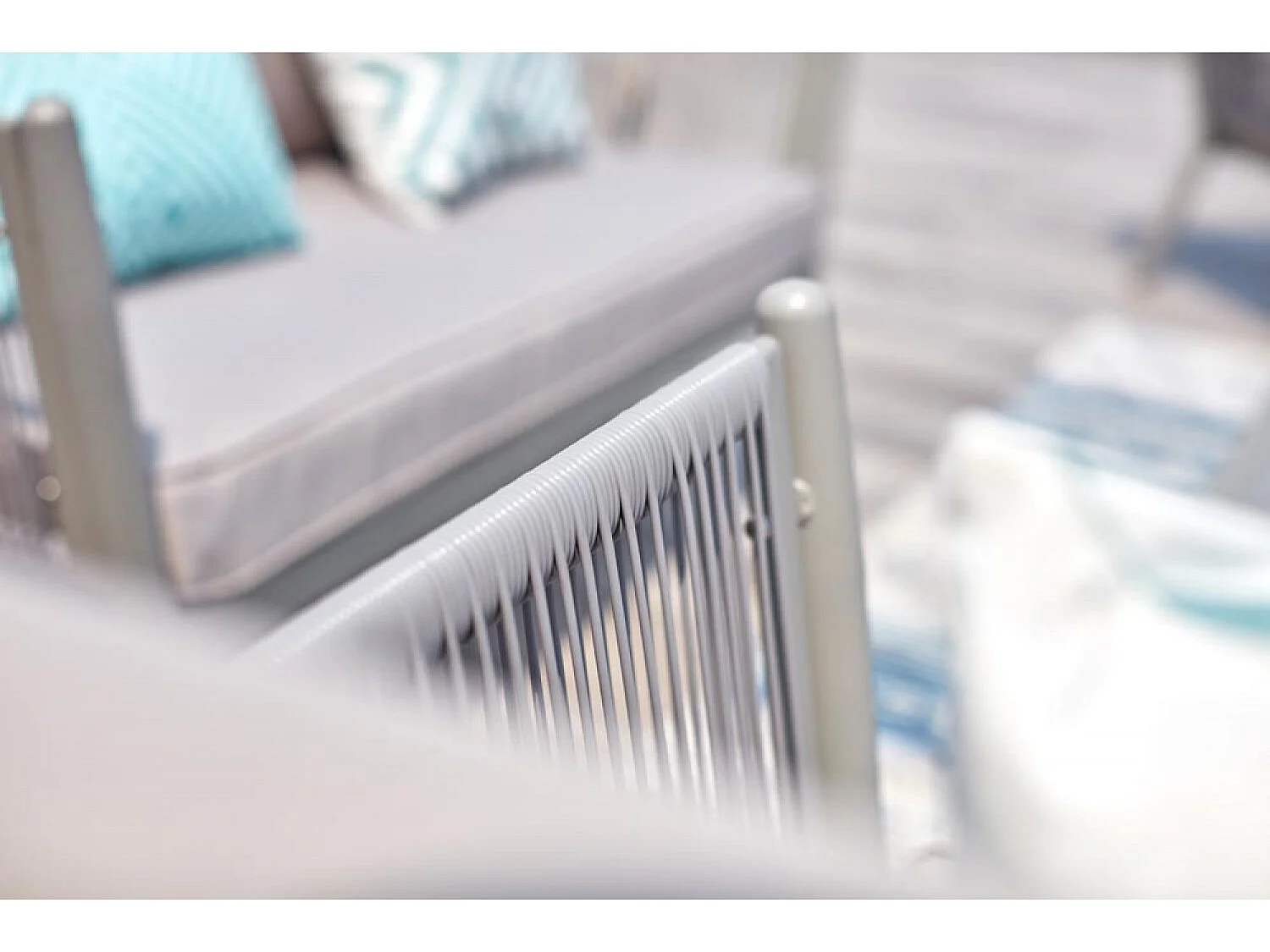 Salotto da giardino in alluminio e corda grigio chiaro ANAHMA