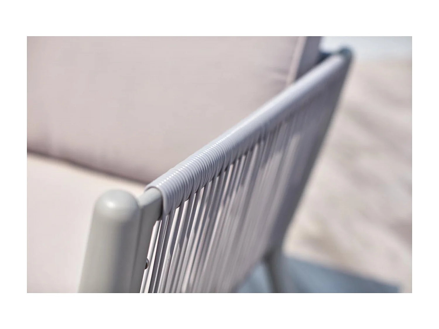 Conjunto de jardín 4 plazas de aluminio y cuerda gris claro ANAHMA