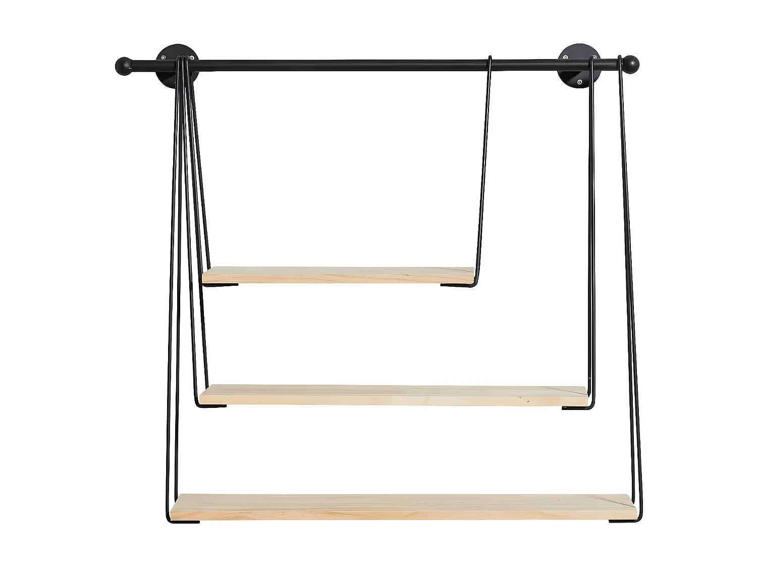 Drahtförmiges Wandregal mit 3 Ebenen 67,5cmx62cm