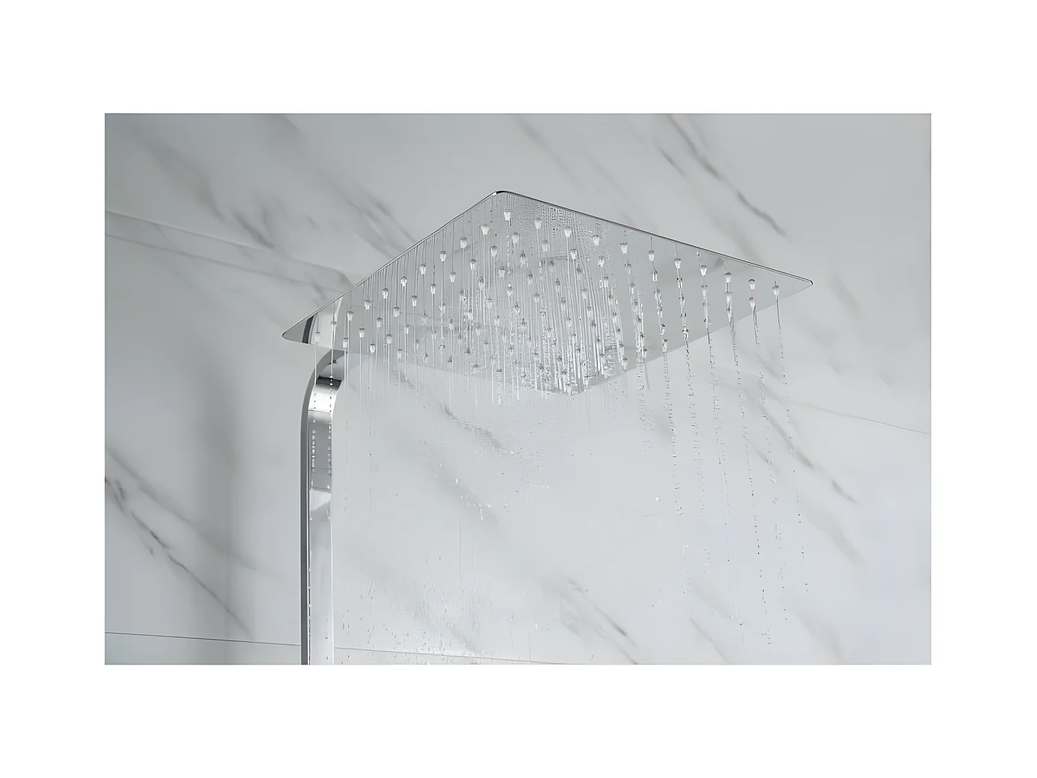 Colonne de douche - Mitigeur thermostatique - Pomme haute carrée 30x30 cm -  - Chrome