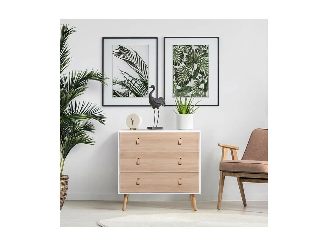 Commode 3 tiroirs - Pieds en bois - KENT