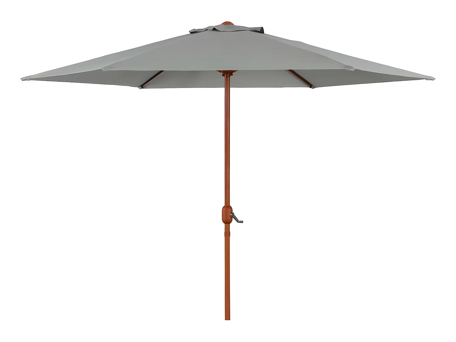 Ronde Tuinparasol van Aluminium met Houten Afwerking "Luz" - Ø 3m - Grijs
