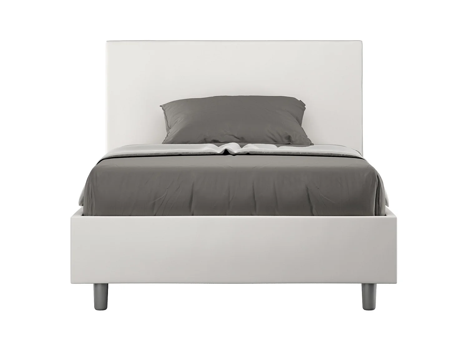 Polsterbett Adele aus weißem Kunstleder ohne Untergestell 120x190