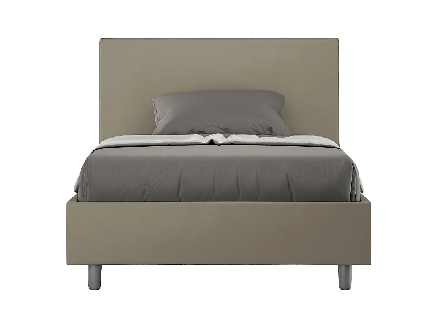 Adele cappuccino imitatielederen gestoffeerd bed zonder boxspring 120x200