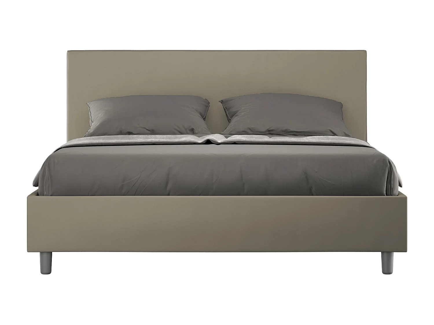 Adele cappuccino imitatielederen bed met gewatteerde bodem 160x190