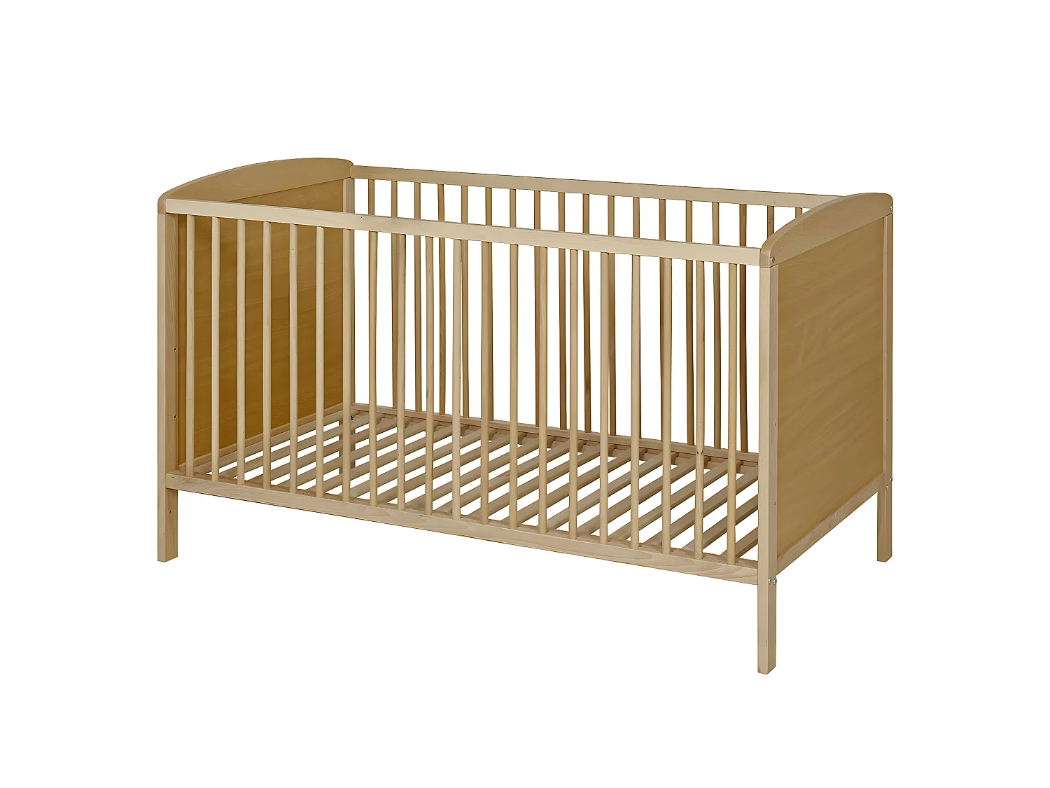 Lit bébé à barreaux 70x140 cm bois massif bois naturel FLOCON