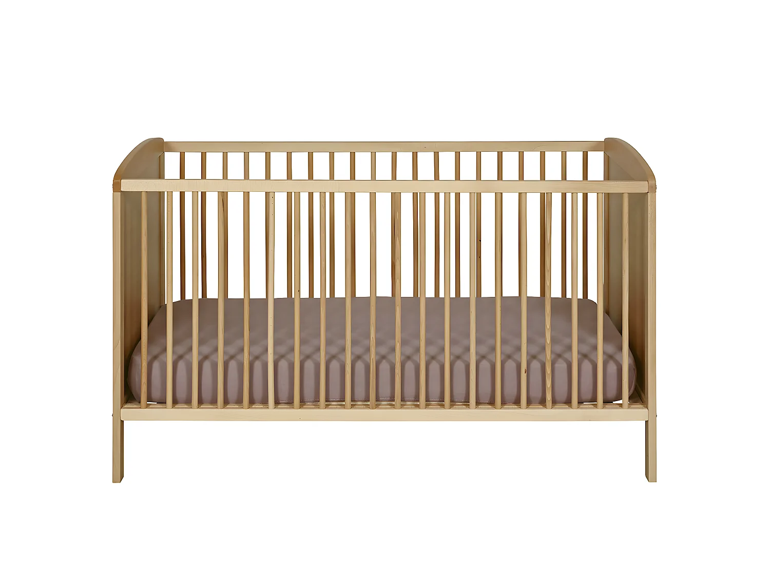 Lit bébé à barreaux 70x140 cm bois massif bois naturel FLOCON