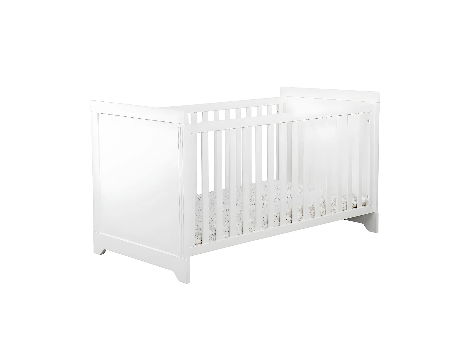 Pack lit bébé avec matelas 70x140 cm bois massif blanc MONA