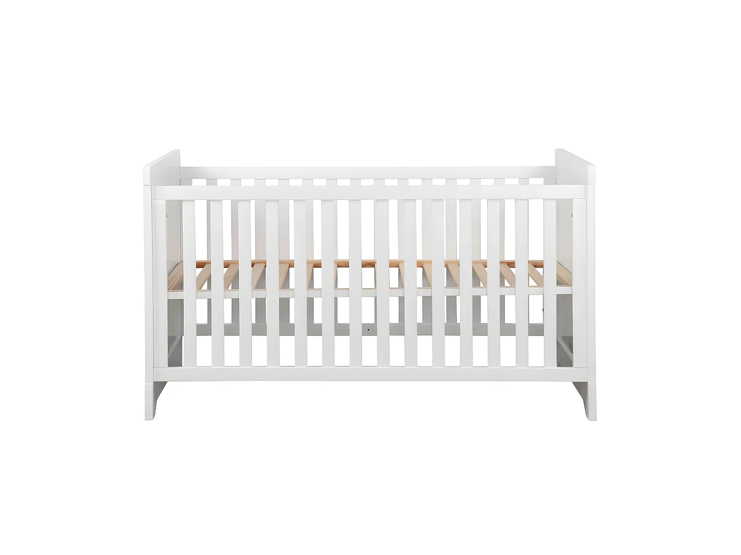 Pack lit bébé avec matelas 70x140 cm bois massif blanc MONA