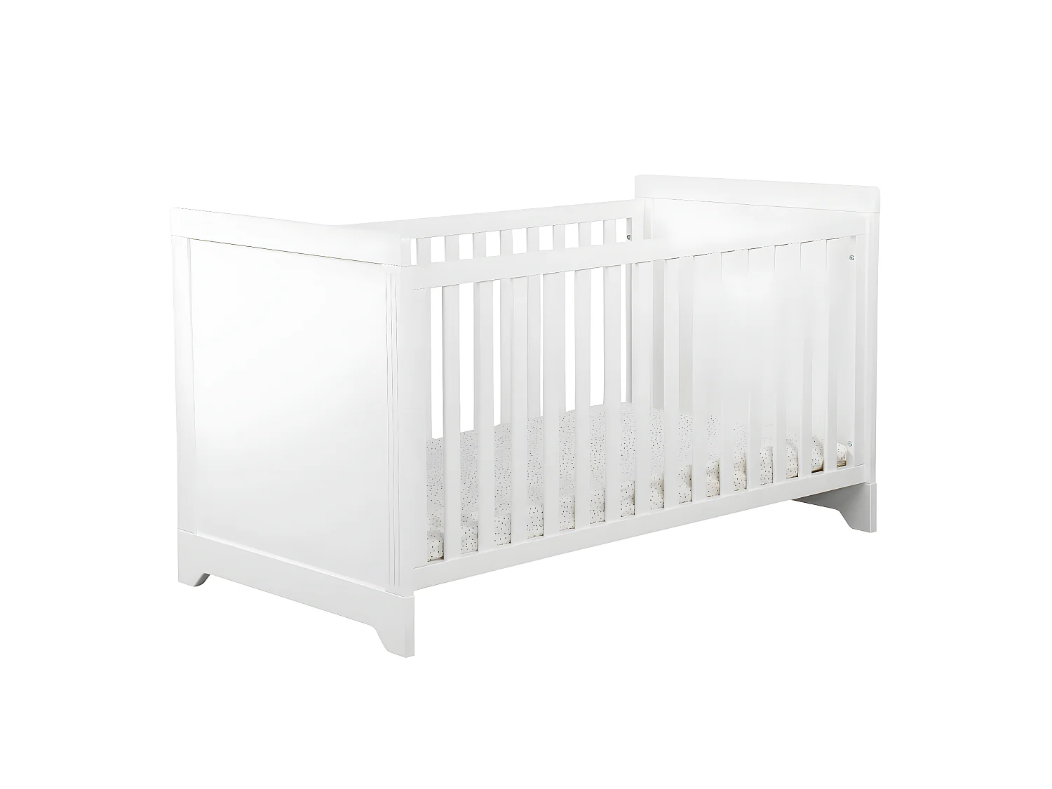 Pack lit bébé avec matelas 70x140 cm bois massif blanc MONA