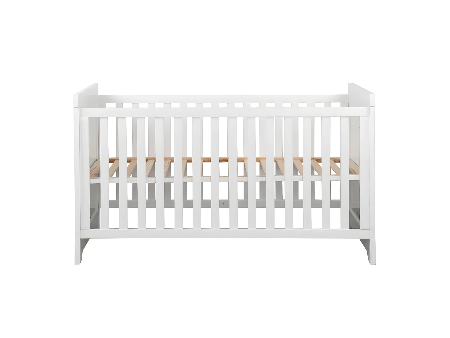 Pack lit bébé avec matelas 70x140 cm bois massif blanc MONA