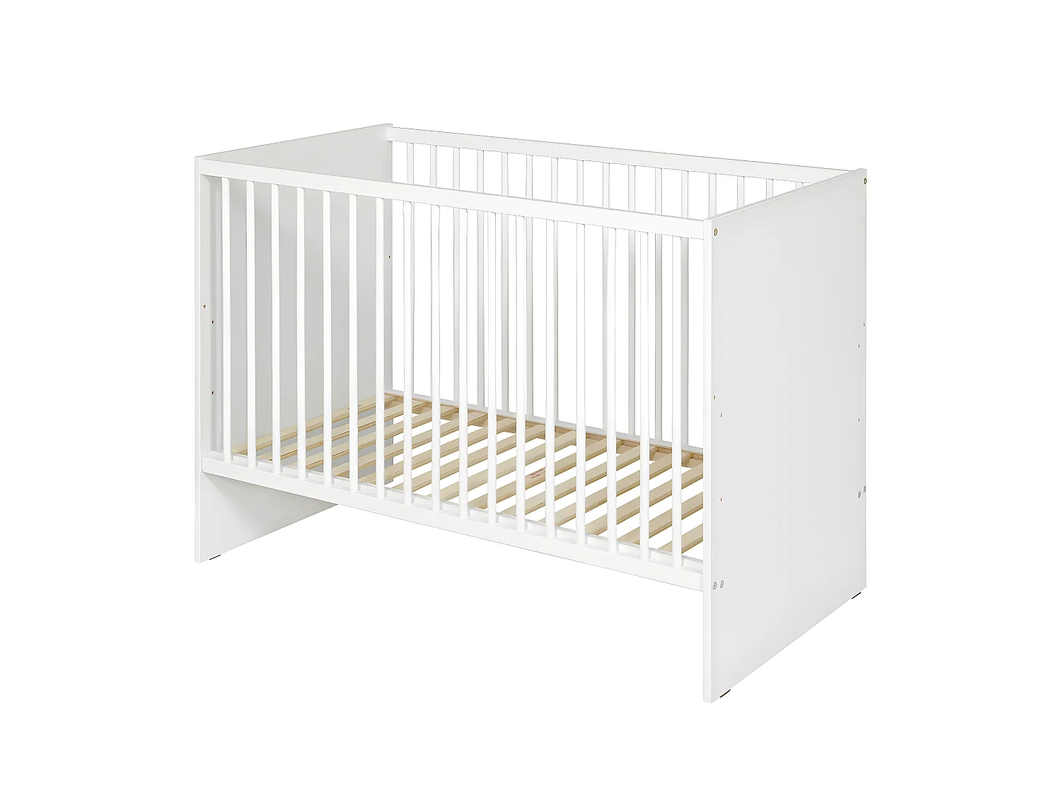 Pack lit bébé à barreaux avec matelas 60x120 cm panneaux de fibres blanc PIXI