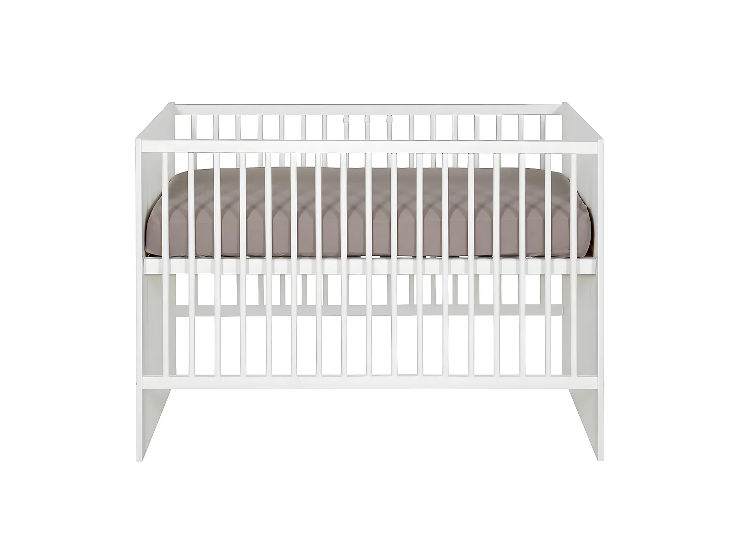 Pack lit bébé à barreaux avec matelas 60x120 cm panneaux de fibres blanc PIXI