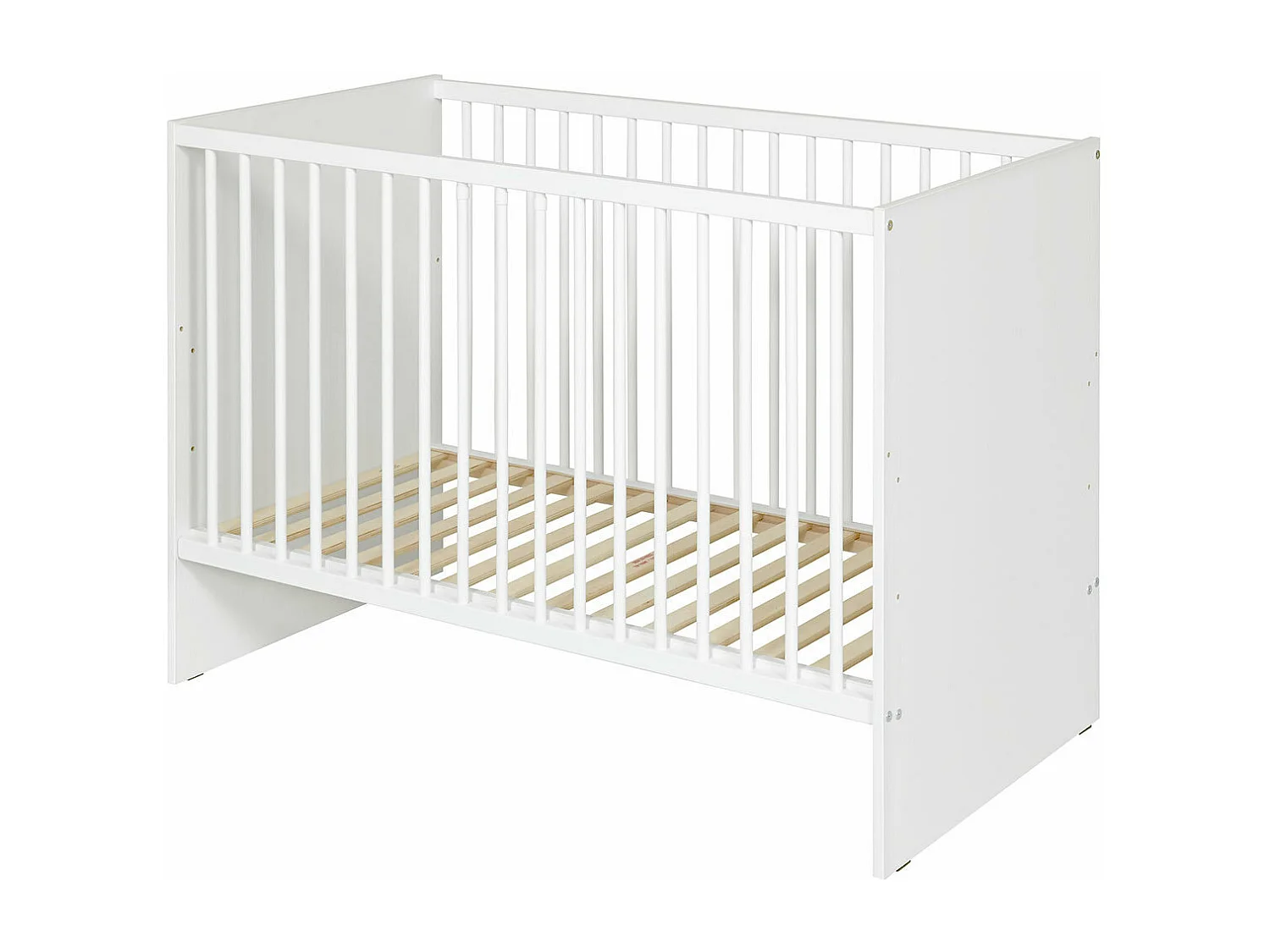 Pack lit bébé à barreaux avec matelas 60x120 cm panneaux de fibres blanc PIXI