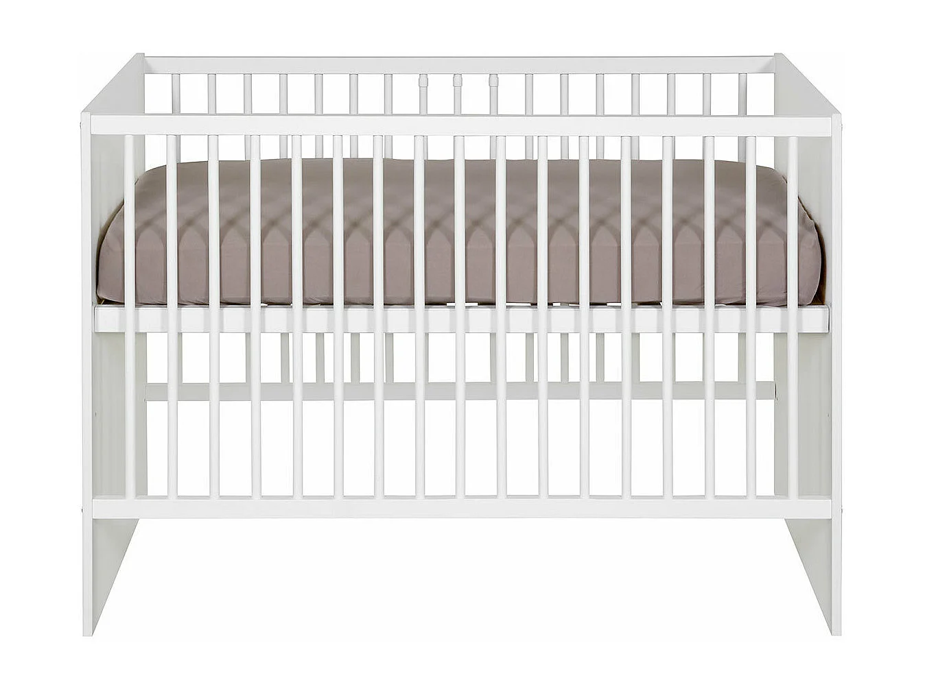 Pack lit bébé à barreaux avec matelas 60x120 cm panneaux de fibres blanc PIXI