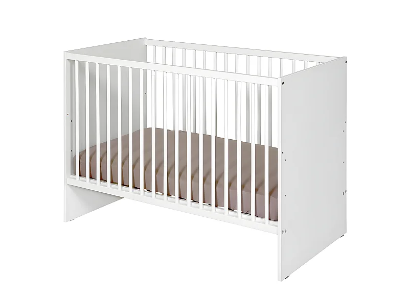 Lit bébé 60x120 cm panneaux de fibres blanc PIXI