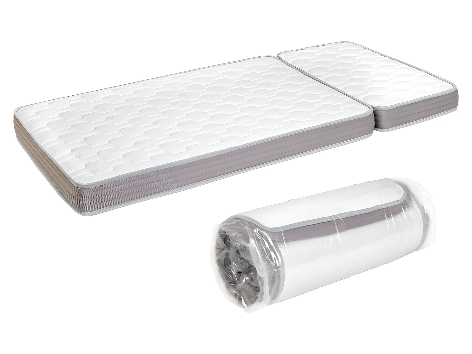Matelas évolutif 2 pièces 90x140 cm mousse blanc CÉLÉNO