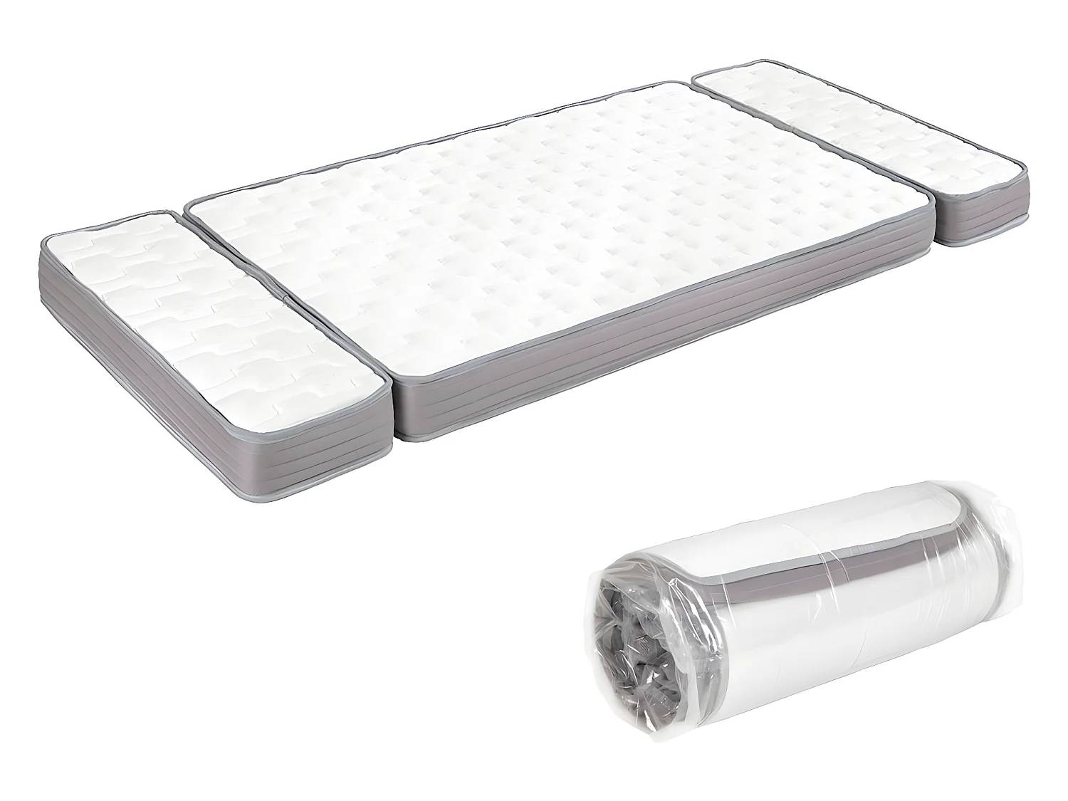 Matelas évolutif 3 pièces 90x140 cm mousse blanc CÉLÉNO