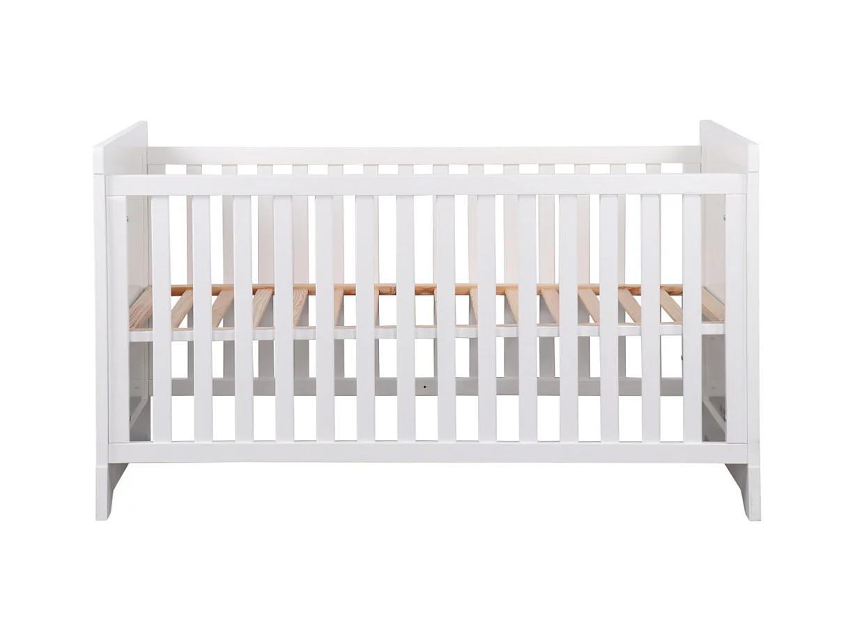 Lit bébé évolutif 70x140 cm bois massif blanc MONA