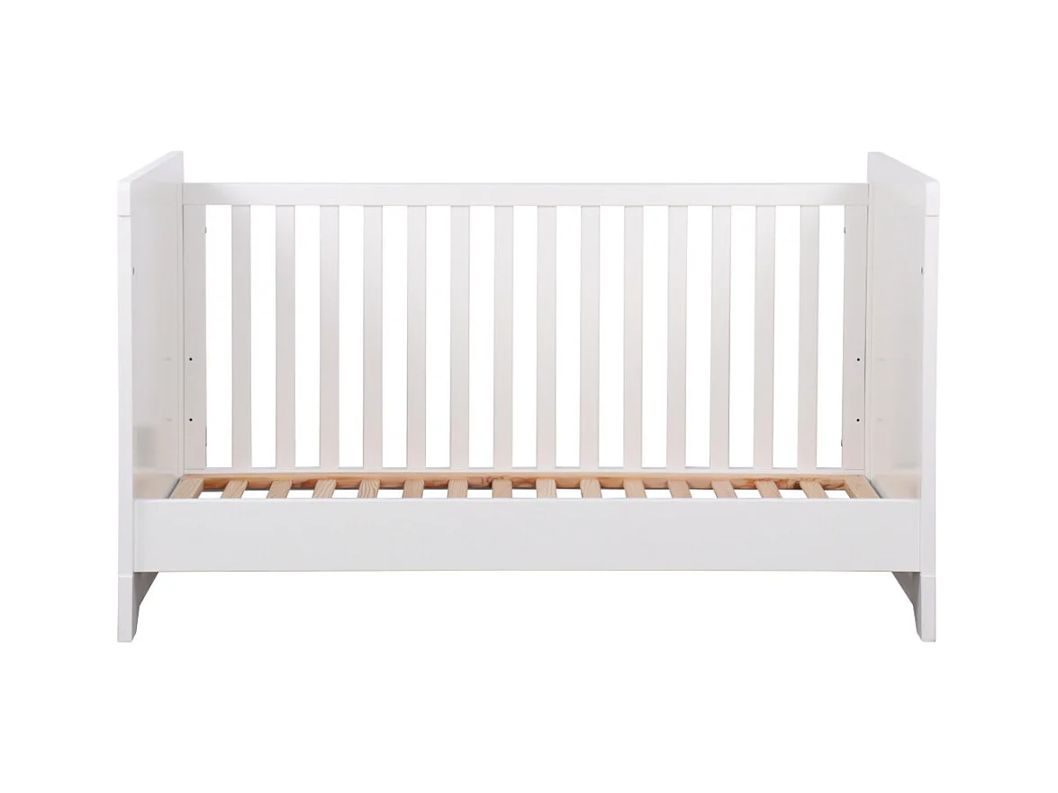 Lit bébé évolutif 70x140 cm bois massif blanc MONA