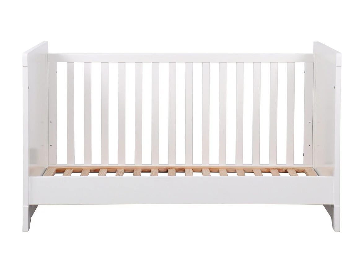 Lit bébé évolutif 70x140 cm bois massif blanc MONA