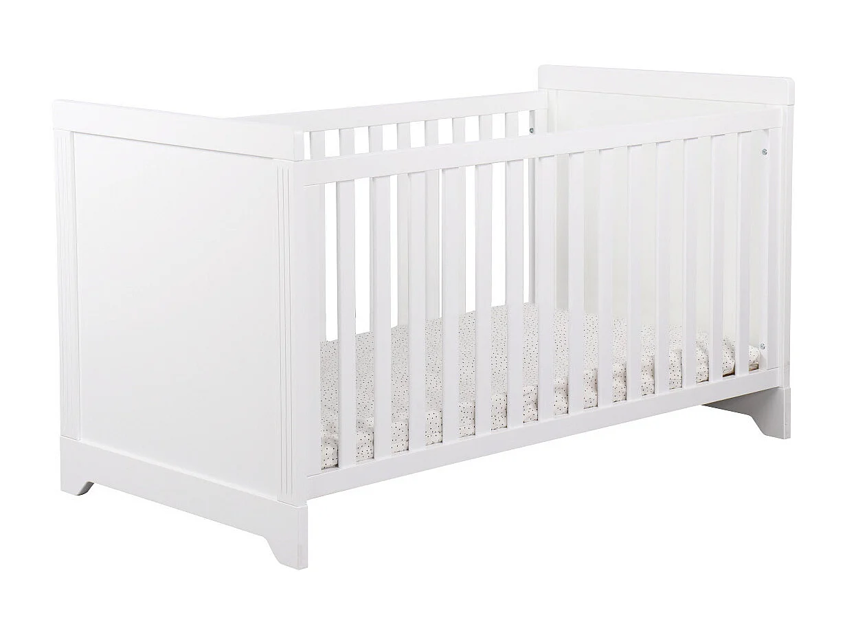 Lit bébé évolutif 70x140 cm bois massif blanc MONA