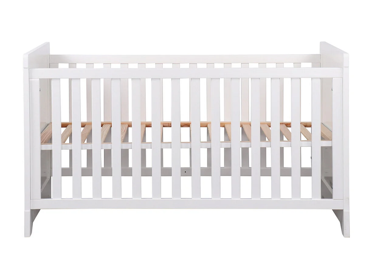 Lit bébé évolutif 70x140 cm bois massif blanc MONA