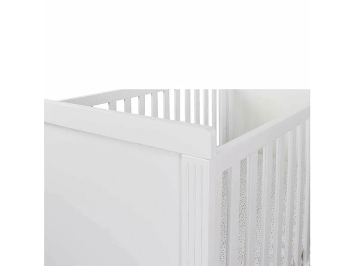 Lit bébé évolutif 70x140 cm bois massif blanc MONA
