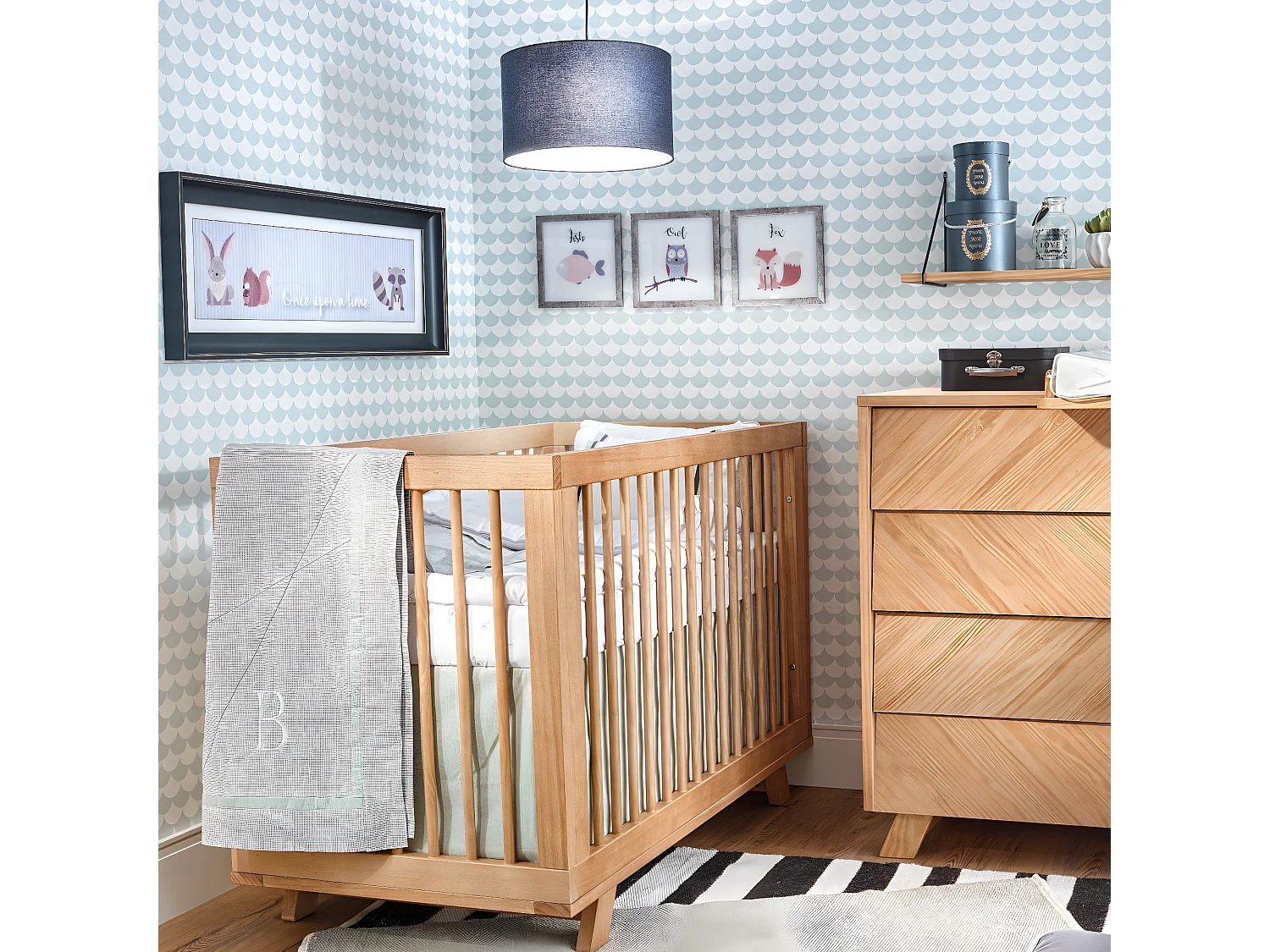 Pack lit bébé évolutif avec matelas 70x140 cm bois massif bois naturel KYOTO