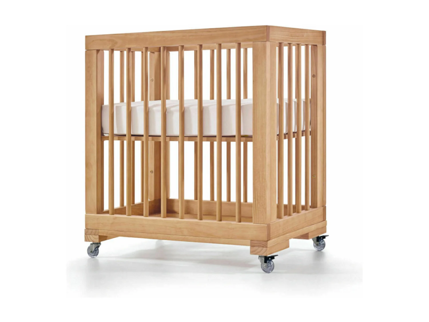 Pack lit bébé évolutif avec matelas 70x140 cm bois massif bois naturel KYOTO