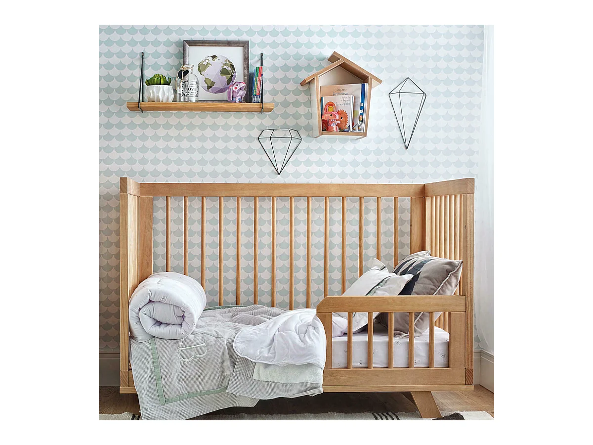 Lit évolutif bébé 70x140 cm bois massif bois naturel KYOTO