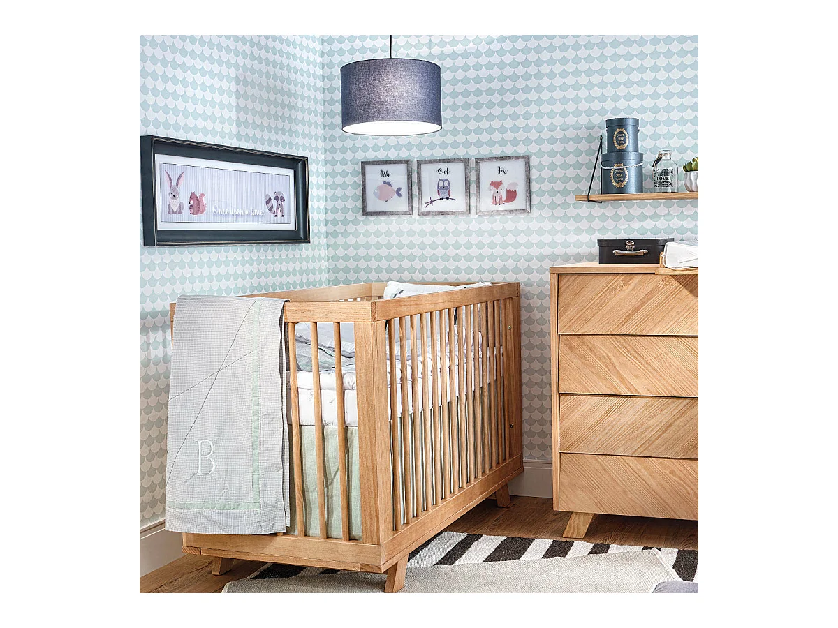 Lit évolutif bébé 70x140 cm bois massif bois naturel KYOTO