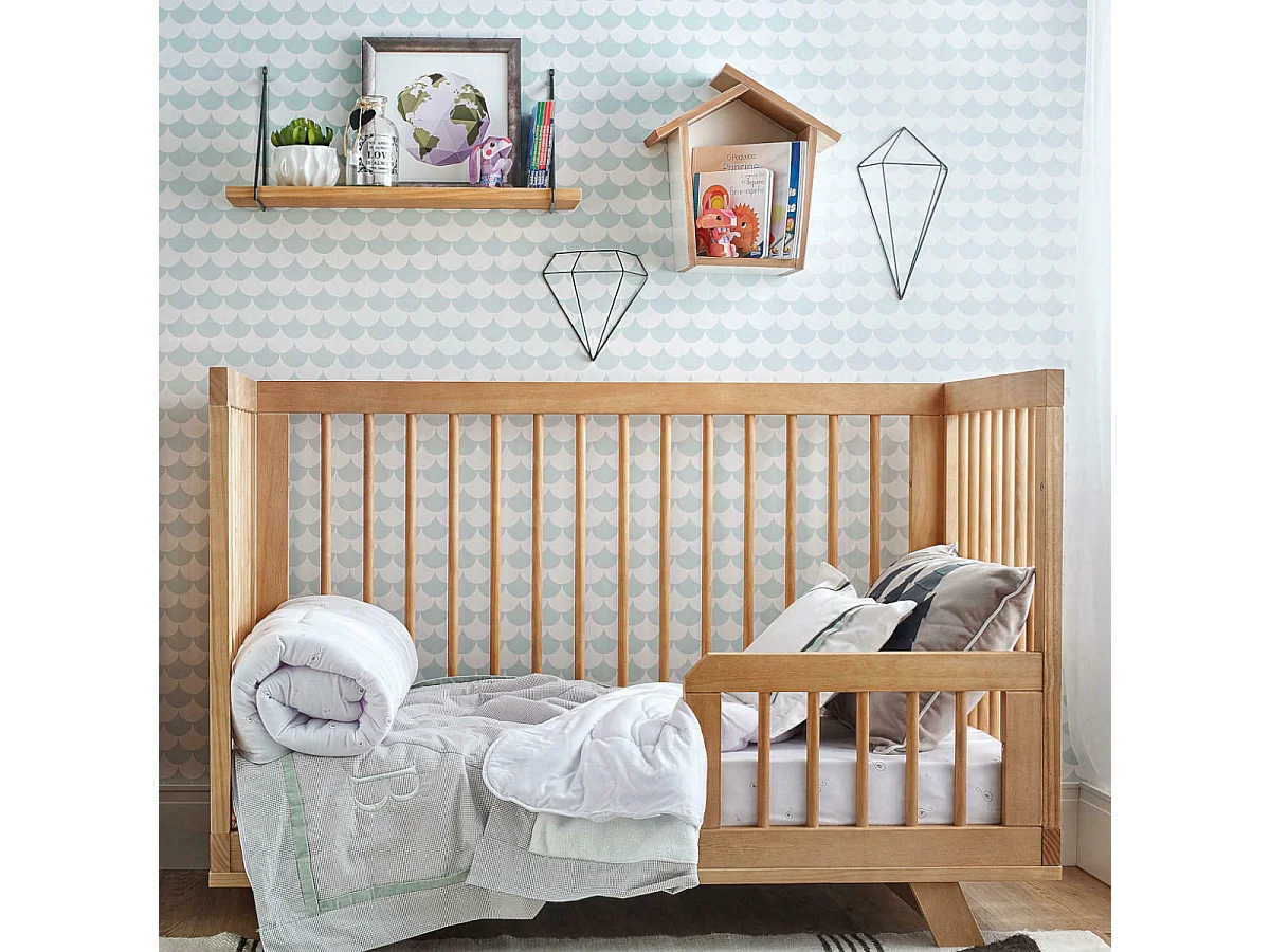 Lit évolutif bébé Montessori 70x140 cm bois massif bois naturel KYOTO