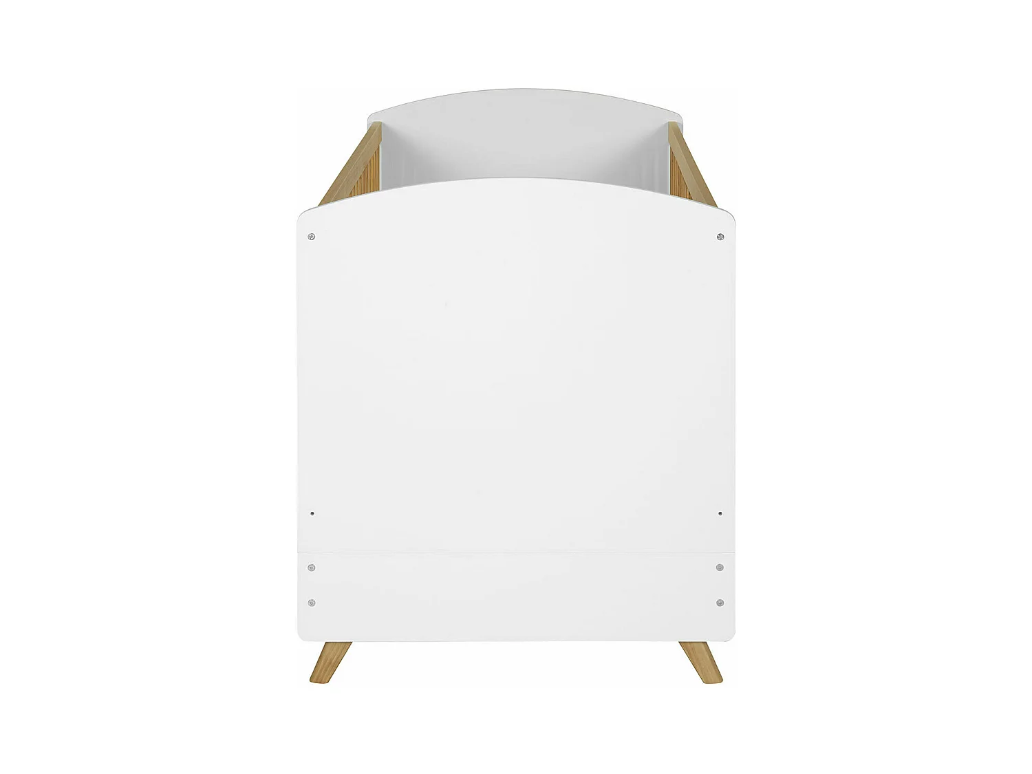 Lit bébé évolutif 70x140 cm panneaux de fibres blanc et noisette KOMBU