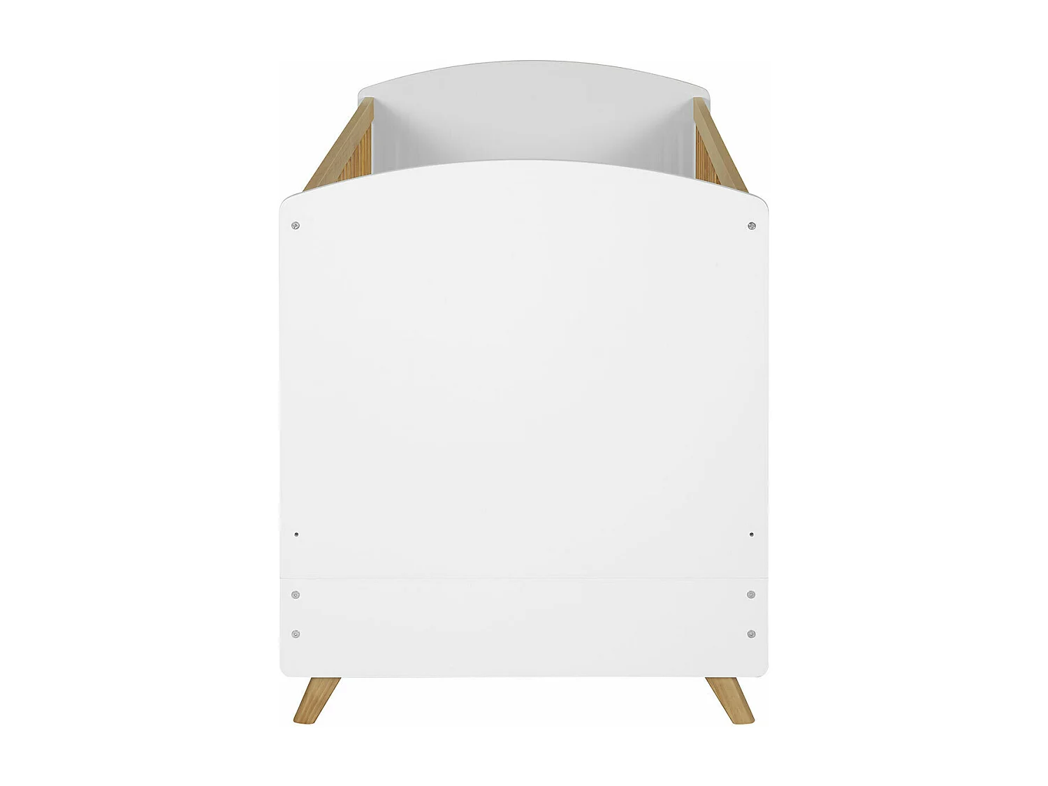 Lit bébé évolutif Montessori 70x140 cm panneaux de fibres blanc et noisette KOMBU