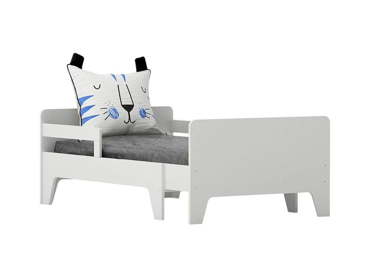 Lit évolutif 90x140 à 90x200 cm panneaux de fibres blanc ANDIE