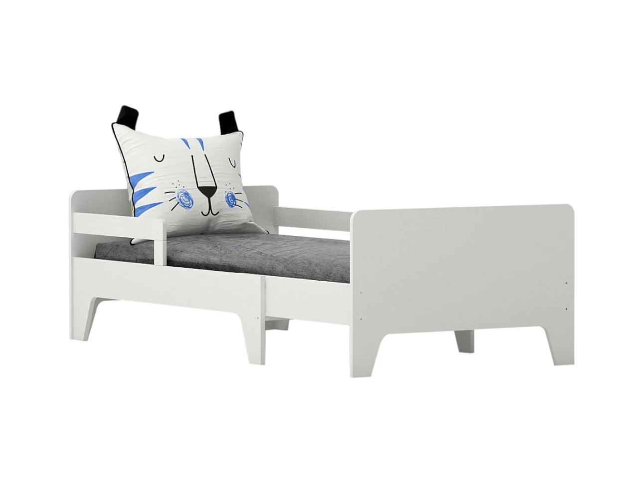 Lit évolutif 90x140 à 90x200 cm panneaux de fibres blanc ANDIE