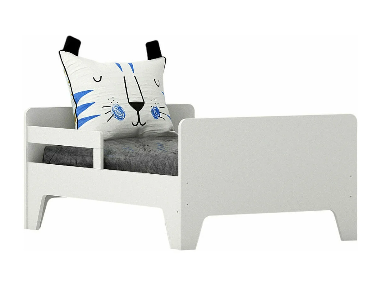 Lit évolutif 90x140 à 90x200 cm panneaux de fibres blanc ANDIE