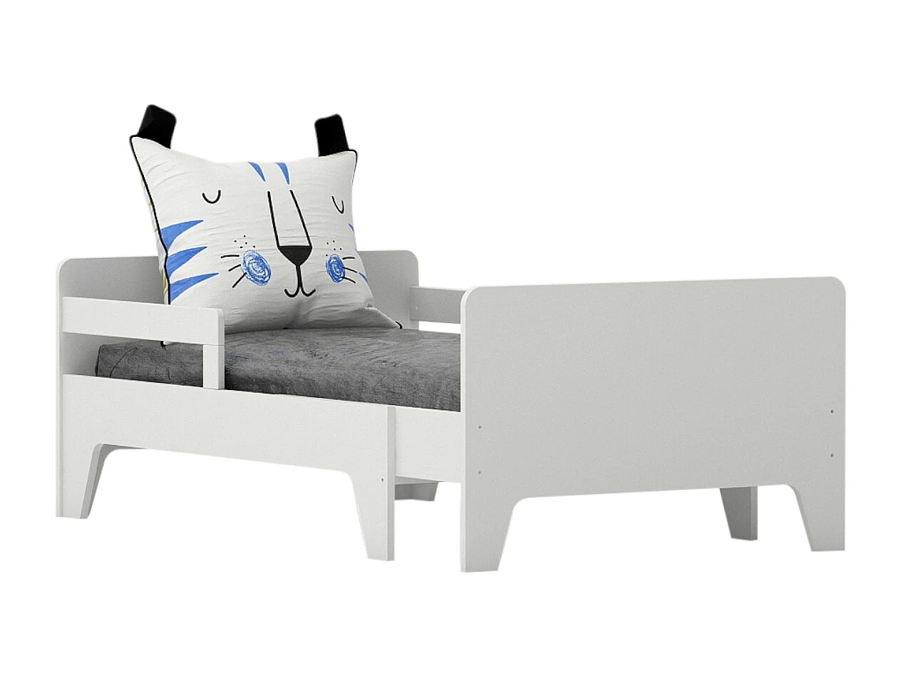 Lit évolutif 90x140 à 90x200 cm panneaux de fibres blanc ANDIE