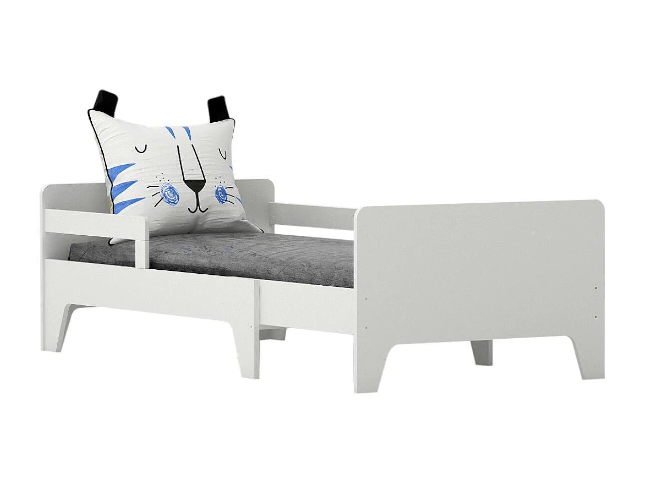 Lit évolutif 90x140 à 90x200 cm panneaux de fibres blanc ANDIE