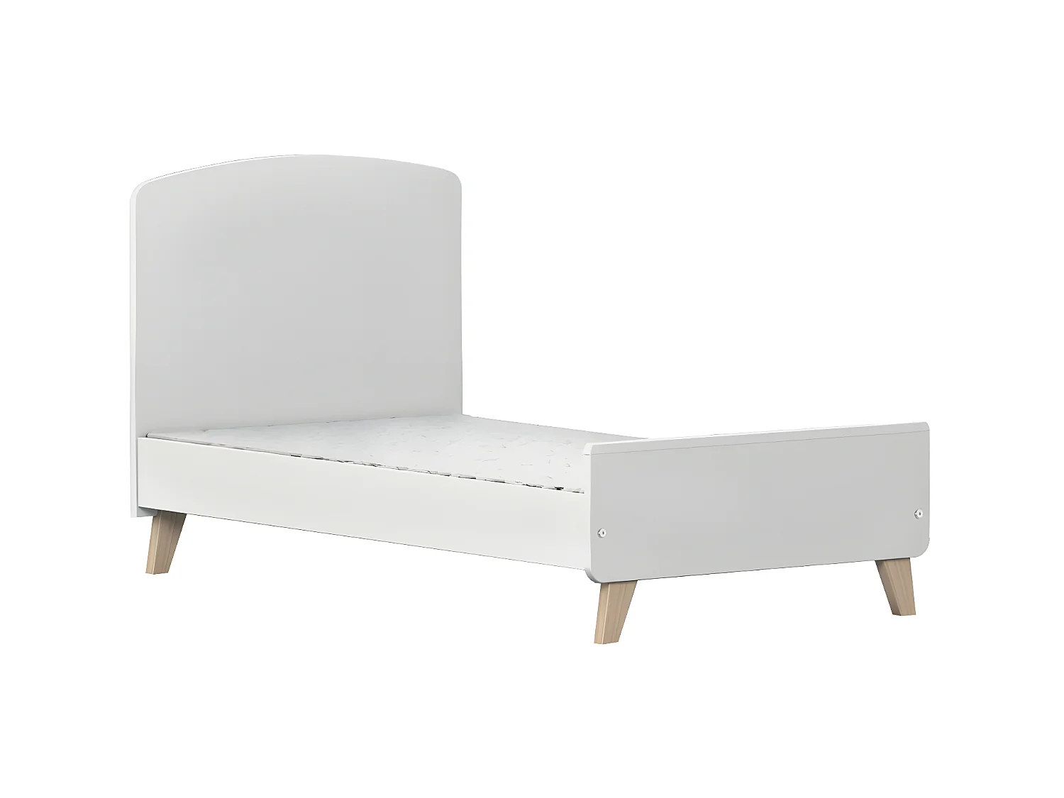 Pack lit bébé évolutif Montessori avec matelas 70x140 cm panneaux de fibres blanc et noisette KOMBU