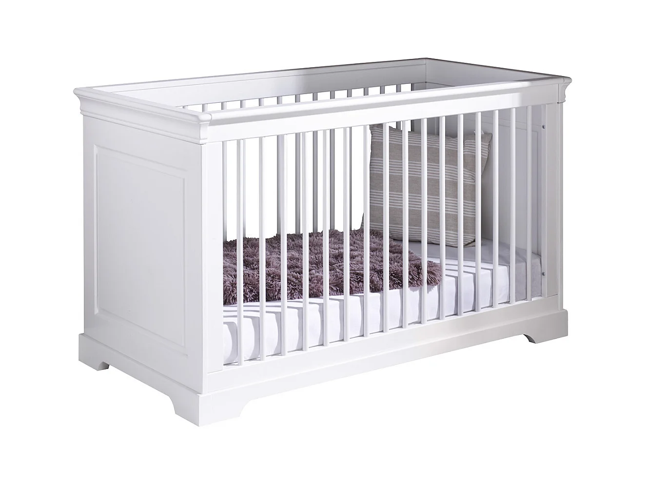 Lit bébé évolutif 70x140 cm bois massif blanc LILA