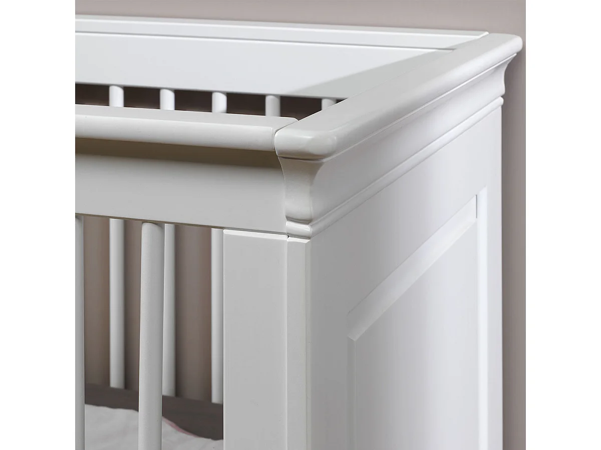 Lit bébé évolutif Montessori 70x140 cm bois massif blanc LILA